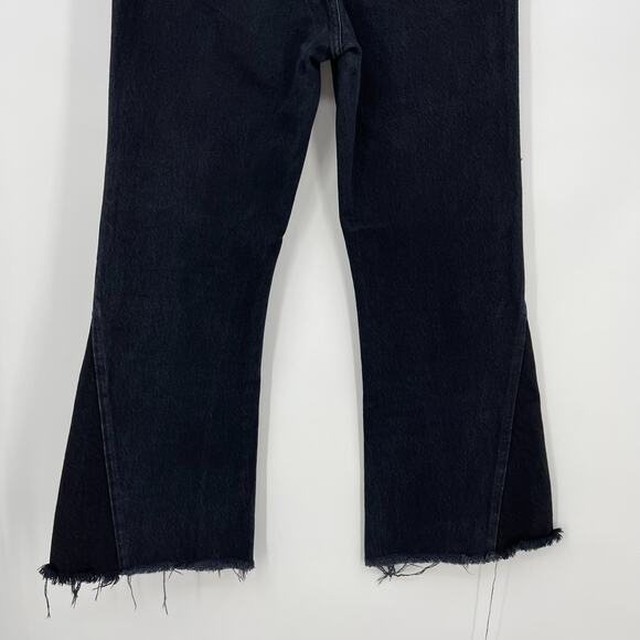 KHAITE | The Layla Jean in Dayton Wash Black Cropped Flare Denim 27 - Picture 12 of 14